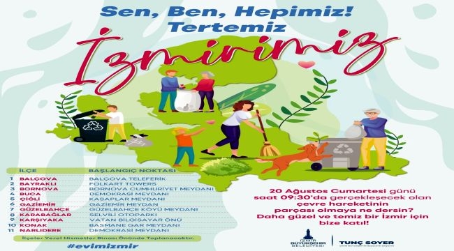 İzmir 20 Ağustos'ta temizlik için sokakta
