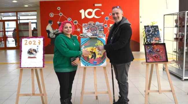 EÜ İletişim Fakültesinde "Uluslararası Kolaj Sergisi" açıldı