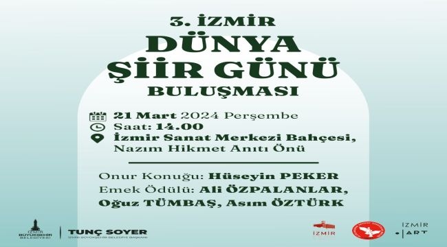 3. İzmir Dünya Şiir Günü Buluşması Kültürpark'ta